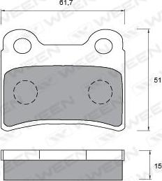 Ween 151-1183 - Тормозные колодки, дисковые, комплект autosila-amz.com