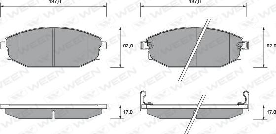 Ween 151-1182 - Тормозные колодки, дисковые, комплект autosila-amz.com