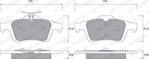 Ween 151-1130 - Тормозные колодки, дисковые, комплект autosila-amz.com