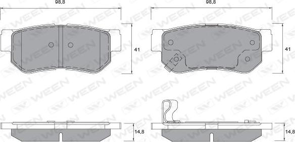 Ween 151-1133 - Тормозные колодки, дисковые, комплект autosila-amz.com