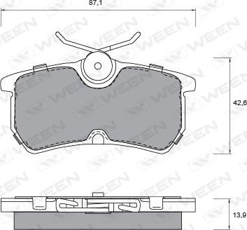 Ween 151-1129 - Тормозные колодки, дисковые, комплект autosila-amz.com