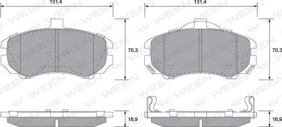 Ween 151-1121 - Тормозные колодки, дисковые, комплект autosila-amz.com