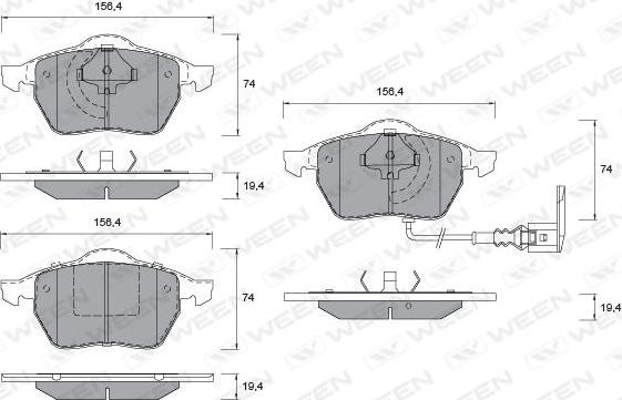 Ween 151-1123 - Тормозные колодки, дисковые, комплект autosila-amz.com