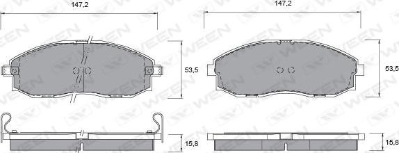 Ween 151-1174 - Тормозные колодки, дисковые, комплект autosila-amz.com