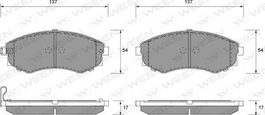 Ween 151-1170 - Тормозные колодки, дисковые, комплект autosila-amz.com