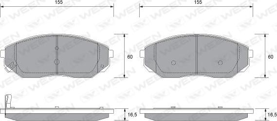 Ween 151-1172 - Тормозные колодки, дисковые, комплект autosila-amz.com