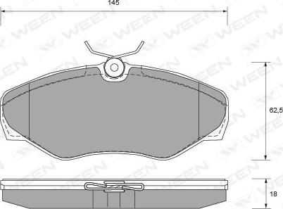 Ween 151-1891 - Тормозные колодки, дисковые, комплект autosila-amz.com