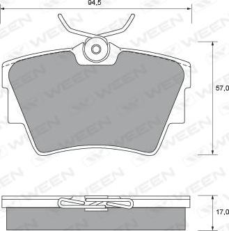 Ween 151-1892 - Тормозные колодки, дисковые, комплект autosila-amz.com