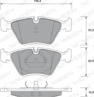 Ween 151-1809 - Тормозные колодки, дисковые, комплект autosila-amz.com