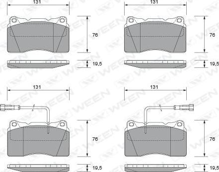 Ween 151-1815 - Тормозные колодки, дисковые, комплект autosila-amz.com