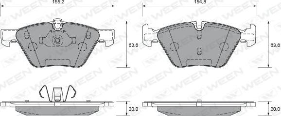 Ween 151-1839 - Тормозные колодки, дисковые, комплект autosila-amz.com