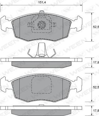 Ween 151-1831 - Тормозные колодки, дисковые, комплект autosila-amz.com