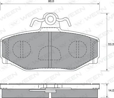 Ween 151-1826 - Тормозные колодки, дисковые, комплект autosila-amz.com