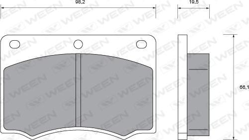 Ween 151-1393 - Тормозные колодки, дисковые, комплект autosila-amz.com