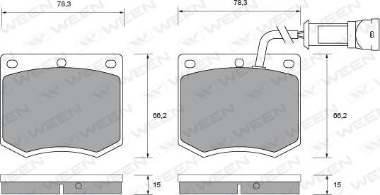 Ween 151-1397 - Тормозные колодки, дисковые, комплект autosila-amz.com