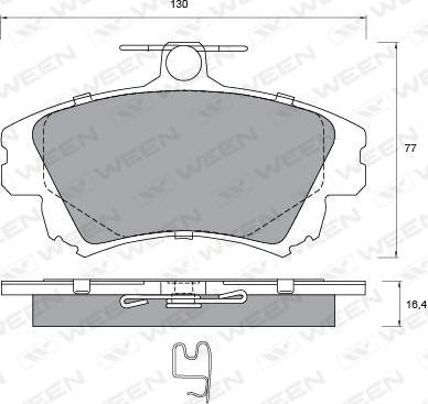 Ween 151-1345 - Тормозные колодки, дисковые, комплект autosila-amz.com