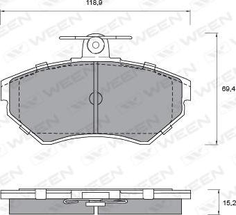 Ween 151-1343 - Тормозные колодки, дисковые, комплект autosila-amz.com