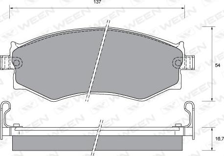 Ween 151-1354 - Тормозные колодки, дисковые, комплект autosila-amz.com