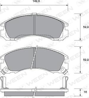 Ween 151-1357 - Тормозные колодки, дисковые, комплект autosila-amz.com