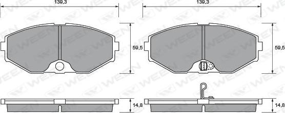 Ween 151-1364 - Тормозные колодки, дисковые, комплект autosila-amz.com