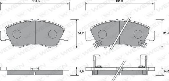 Ween 151-1366 - Тормозные колодки, дисковые, комплект autosila-amz.com