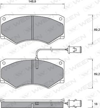 Ween 151-1303 - Тормозные колодки, дисковые, комплект autosila-amz.com