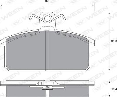 Ween 151-1389 - Тормозные колодки, дисковые, комплект autosila-amz.com