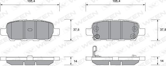 Ween 151-1381 - Тормозные колодки, дисковые, комплект autosila-amz.com