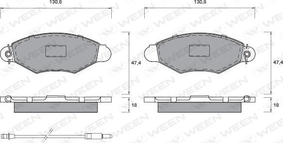 Ween 151-1335 - Тормозные колодки, дисковые, комплект autosila-amz.com