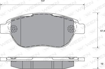 Ween 151-1330 - Тормозные колодки, дисковые, комплект autosila-amz.com