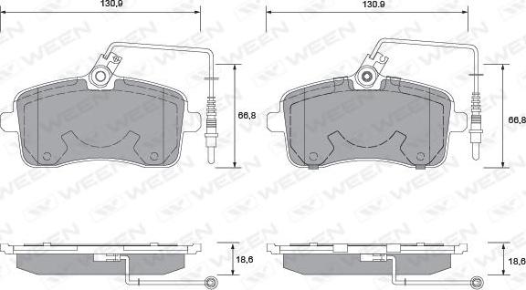 Ween 151-1329 - Тормозные колодки, дисковые, комплект autosila-amz.com