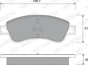 Ween 151-1320 - Тормозные колодки, дисковые, комплект autosila-amz.com