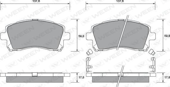 Ween 151-1373 - Тормозные колодки, дисковые, комплект autosila-amz.com