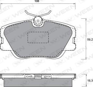 Ween 151-1299 - Тормозные колодки, дисковые, комплект autosila-amz.com