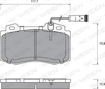 Ween 151-1296 - Тормозные колодки, дисковые, комплект autosila-amz.com