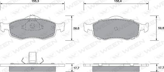 Ween 151-1290 - Тормозные колодки, дисковые, комплект autosila-amz.com