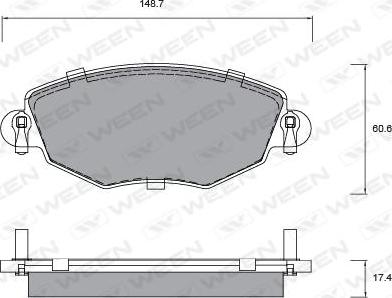 Ween 151-1293 - Тормозные колодки, дисковые, комплект autosila-amz.com