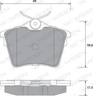 Ween 151-1245 - Тормозные колодки, дисковые, комплект autosila-amz.com