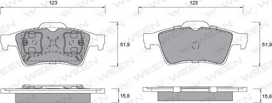 Ween 151-1246 - Тормозные колодки, дисковые, комплект autosila-amz.com