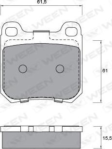 Ween 151-1242 - Тормозные колодки, дисковые, комплект autosila-amz.com