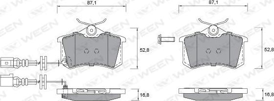 Ween 151-1247 - Тормозные колодки, дисковые, комплект autosila-amz.com