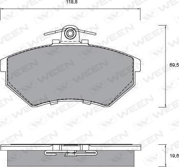 Ween 151-1256 - Тормозные колодки, дисковые, комплект autosila-amz.com