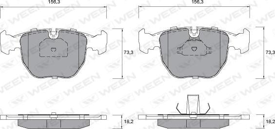 Ween 151-1269 - Тормозные колодки, дисковые, комплект autosila-amz.com