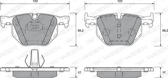 Ween 151-1204 - Тормозные колодки дисковые задние BMW X5 (E70), X5 (F15,F85), X6 (E71), X6 (F16,F86) autosila-amz.com