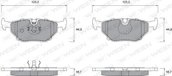 Ween 151-1200 - Тормозные колодки, дисковые, комплект autosila-amz.com