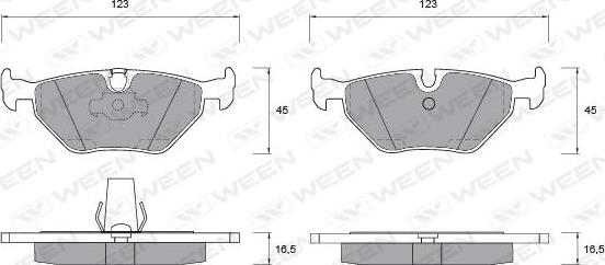 Ween 151-1203 - Тормозные колодки, дисковые, комплект autosila-amz.com