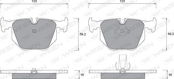 Ween 151-1202 - Тормозные колодки дисковые задние BMW 3 (E46) 7 (E38) X3 (E83) X5 (E53) Z4 (E85) Z8 (E52) LAND autosila-amz.com