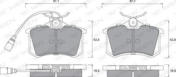 Ween 151-1210 - Тормозные колодки, дисковые, комплект autosila-amz.com