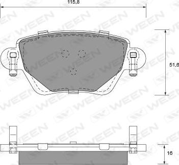 Ween 151-1218 - Тормозные колодки, дисковые, комплект autosila-amz.com