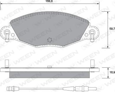 Ween 151-1283 - Тормозные колодки, дисковые, комплект autosila-amz.com